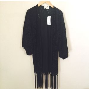 NWT L.A. Hearts burnout velvet short kimono